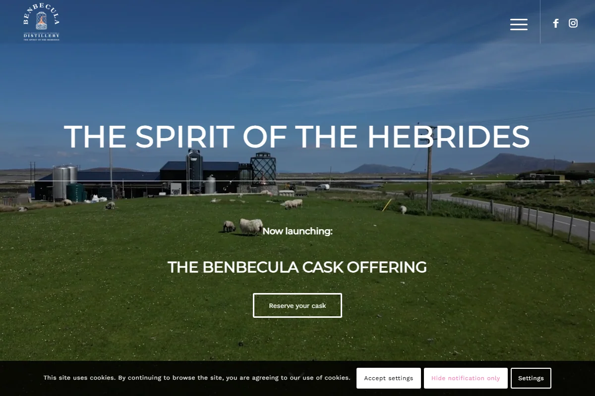 Benbecula Distillery official website