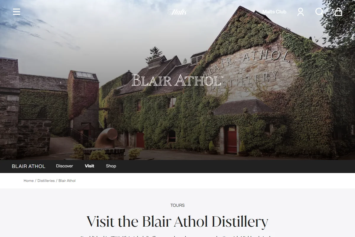 Blair Athol Distillery official website