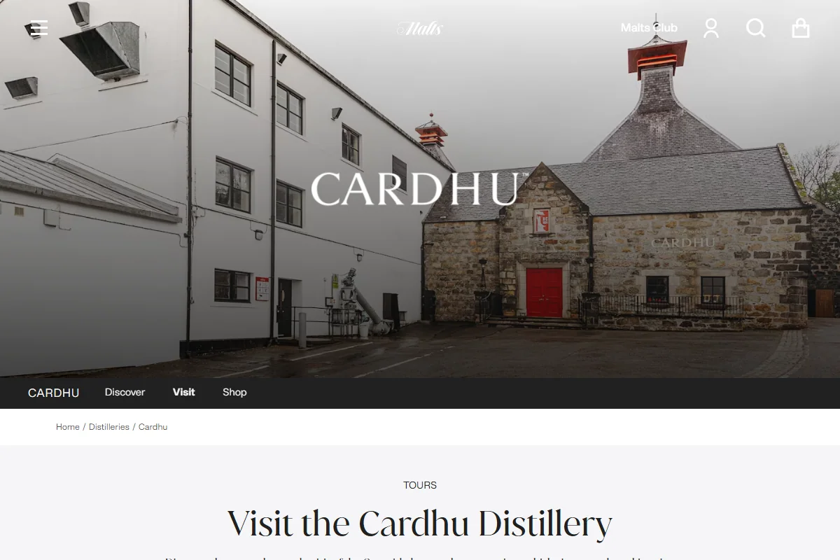 Cardhu Distillery official website