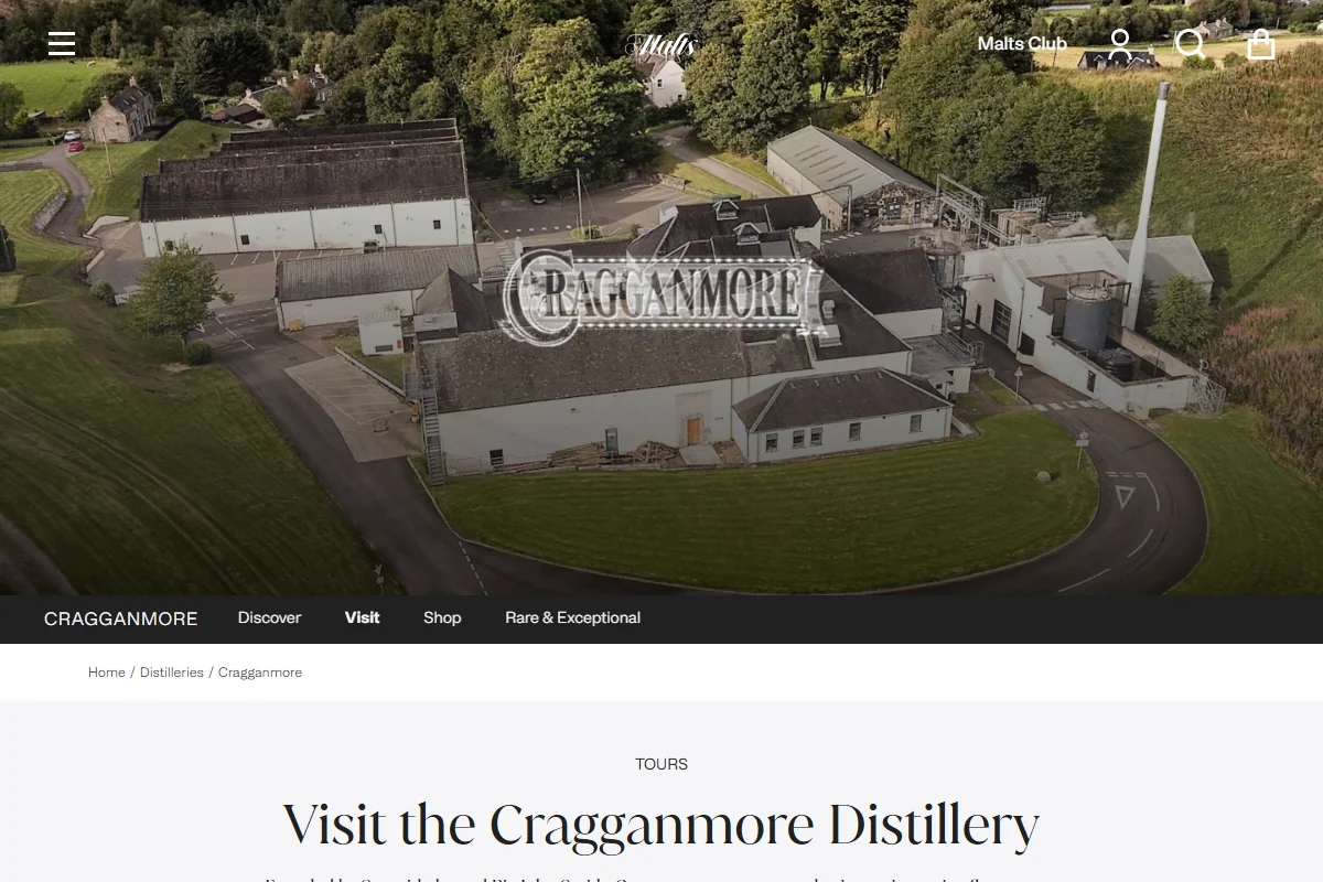 Cragganmore Distillery official website