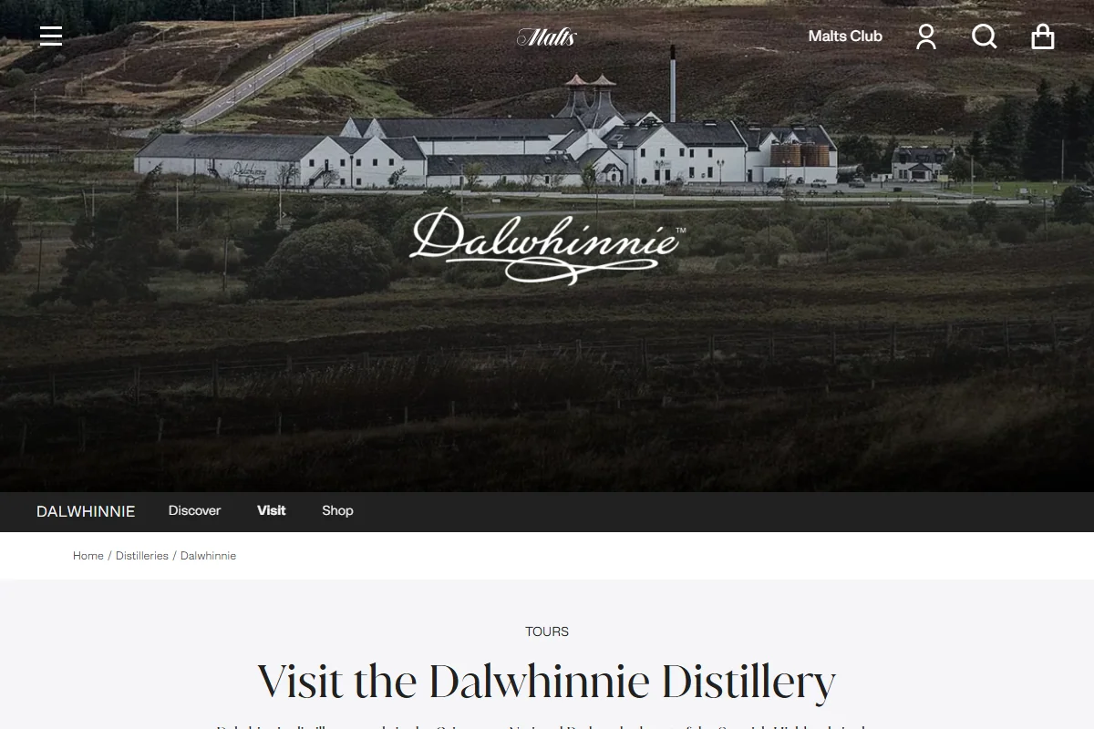 Dalwhinnie Distillery official website