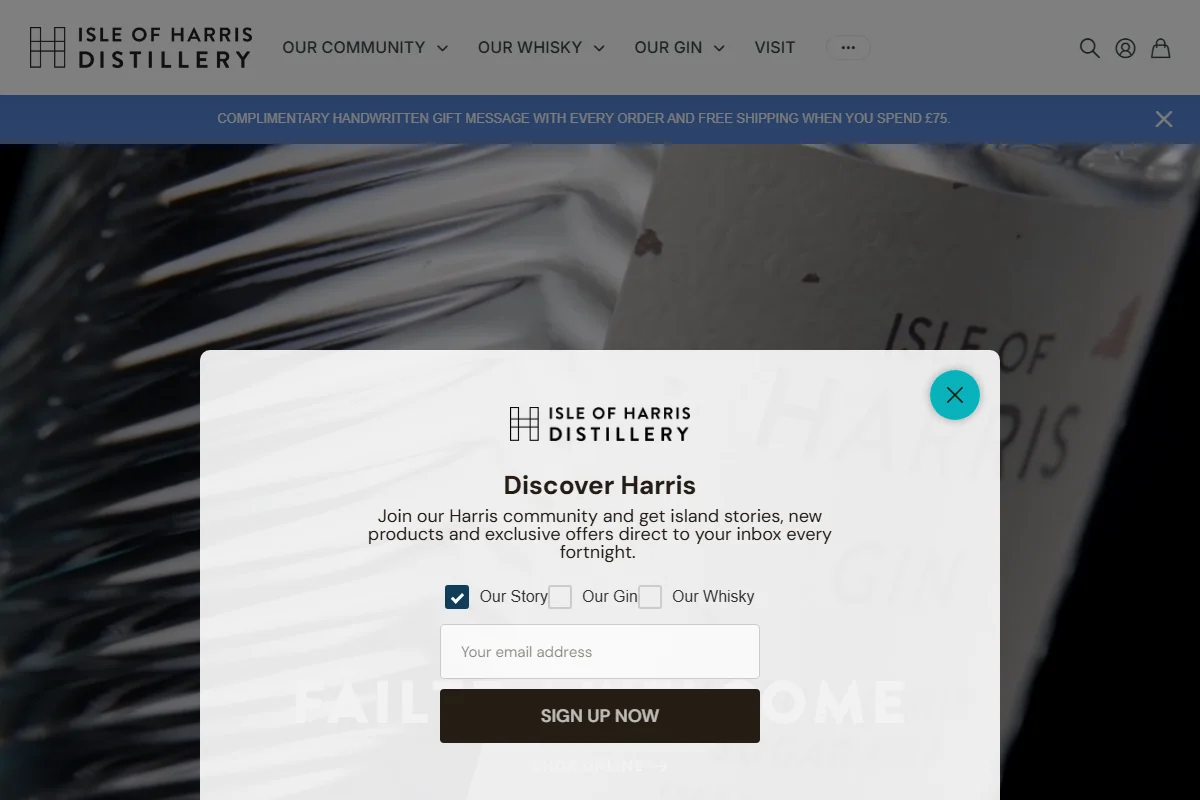 Isle of Harris Distillery official website