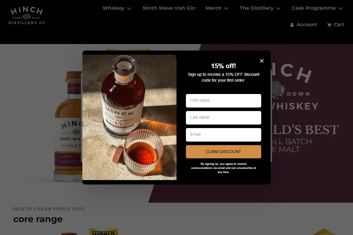 Hinch Distillery official website