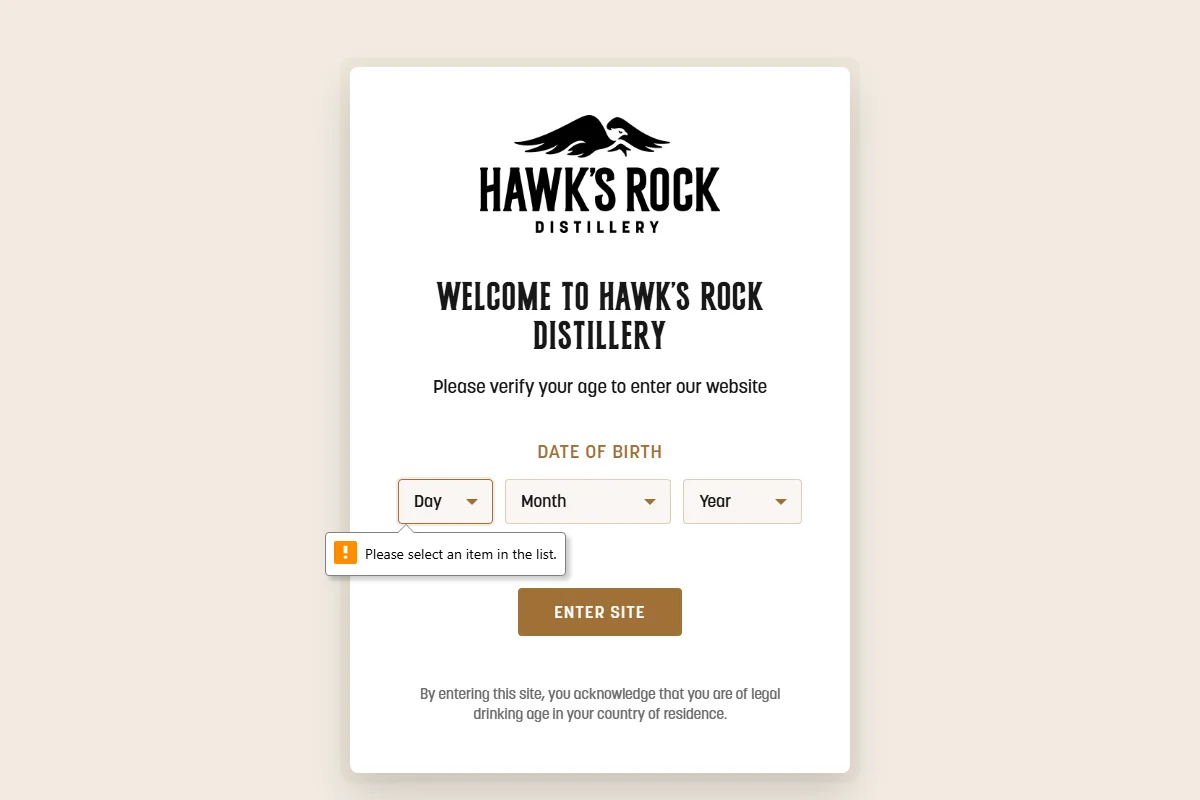 Hawk's Rock Distillery official website