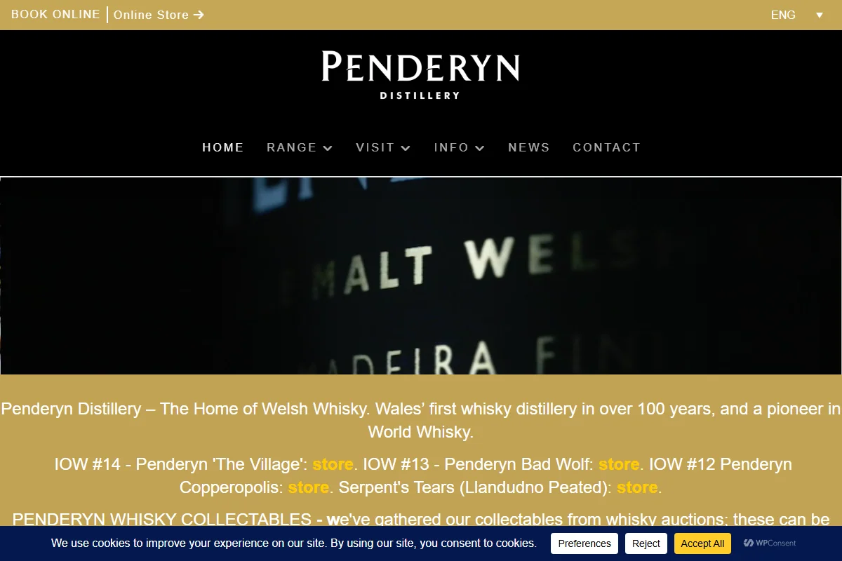 Penderyn Distillery official website