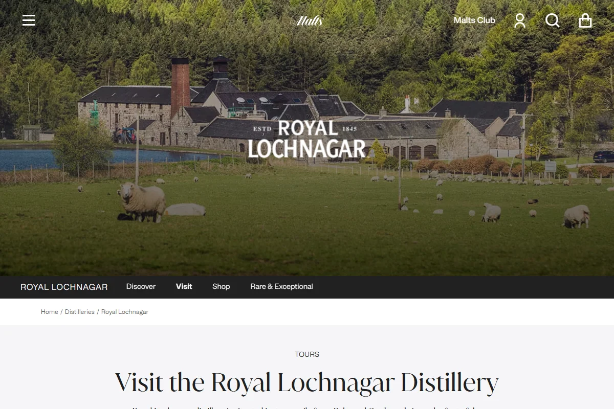 Royal Lochnagar Distillery official website
