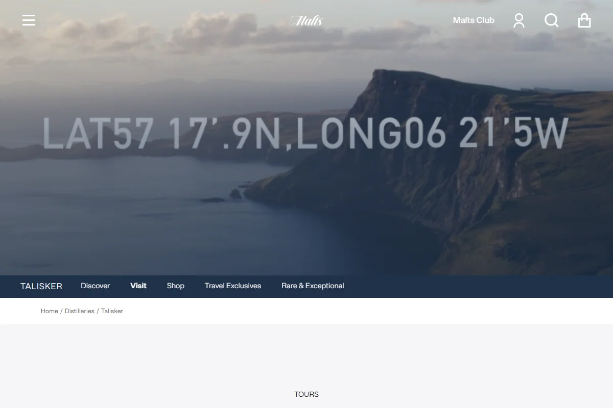 Talisker Distillery official website